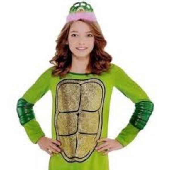 Teenage Mutant Ninja Turtles Long Sleeve Shirt Youth M/L Green Costume Top NWT - Picture 1 of 7